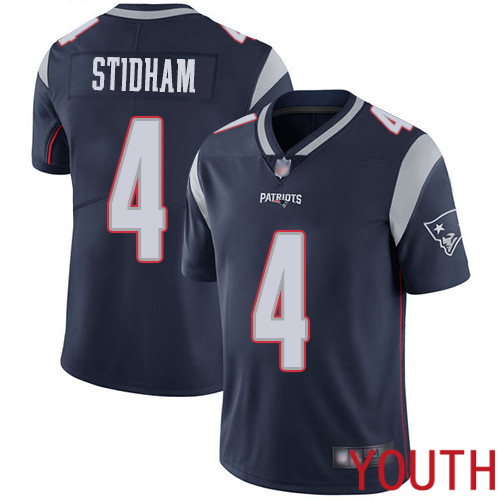 New England Patriots Limited Navy Blue Youth #4 Jarrett Stidham Home NFL Jersey Vapor